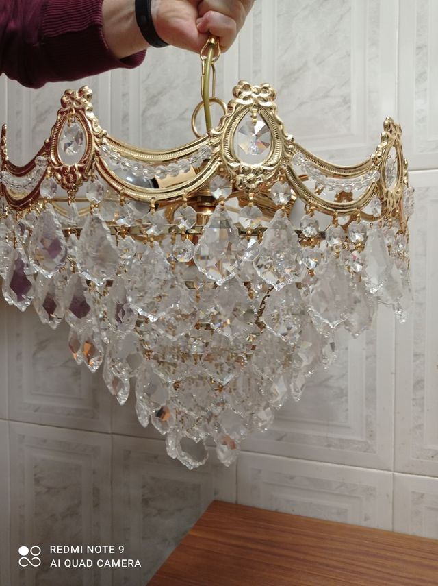 Preciosa lampara de araña de cristal de swarovsky