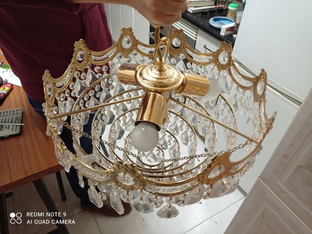 Preciosa lampara de araña de cristal de swarovsky