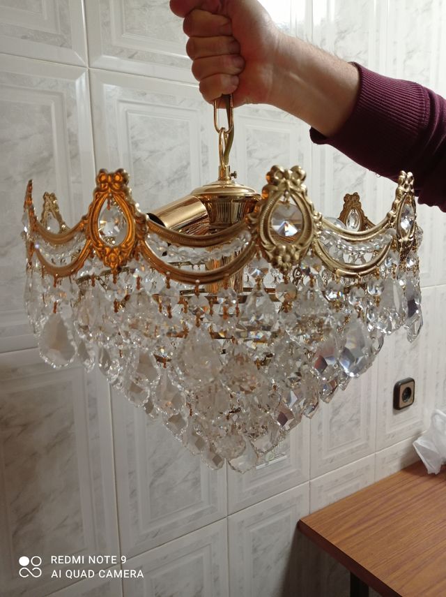 Preciosa lampara de araña de cristal de swarovsky