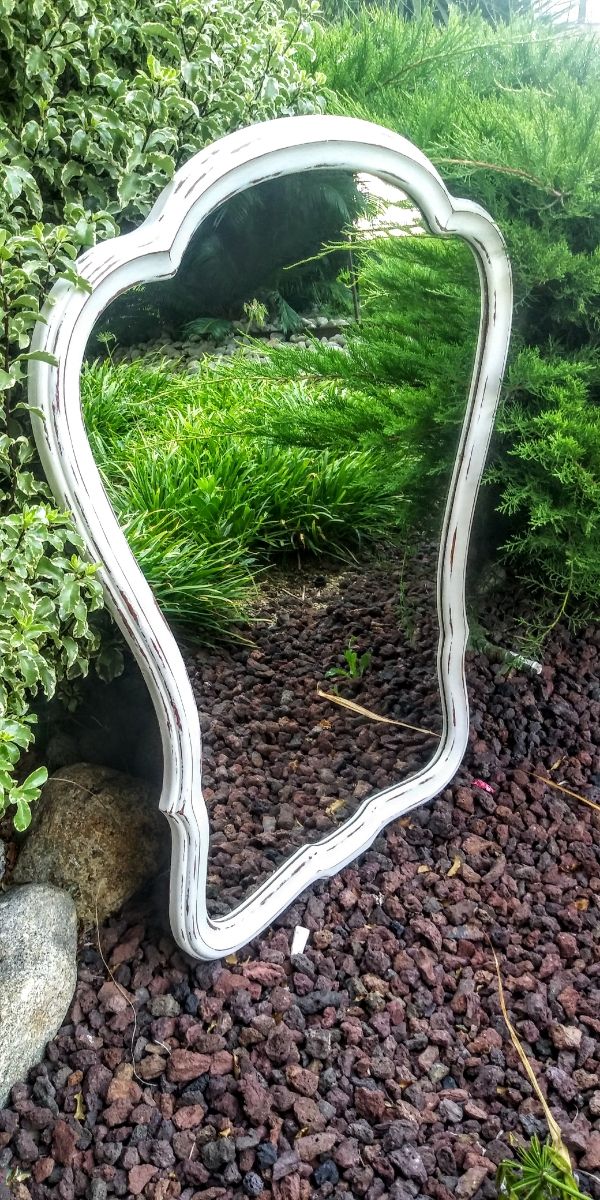 Espejo Antiguo Años 40 Restaurado Decapado Madera.