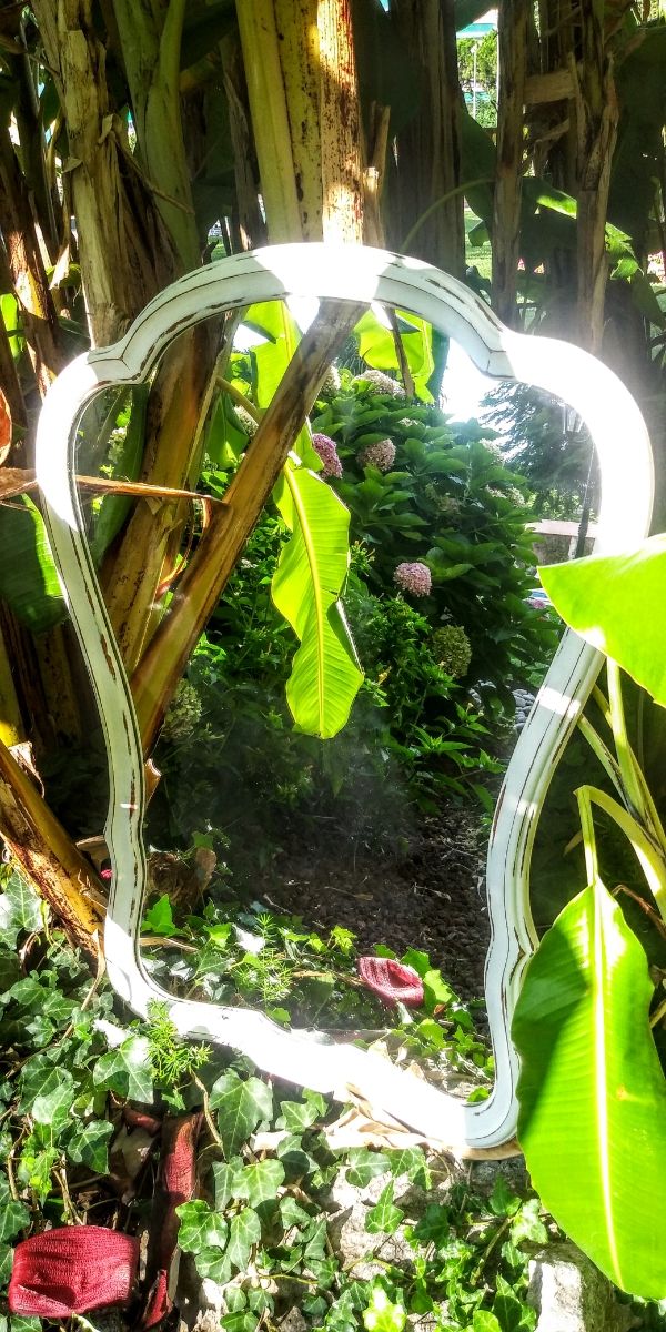 Espejo Antiguo Años 40 Restaurado Decapado Madera.