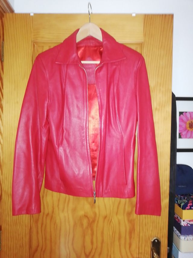 Giacca in pelle rossa