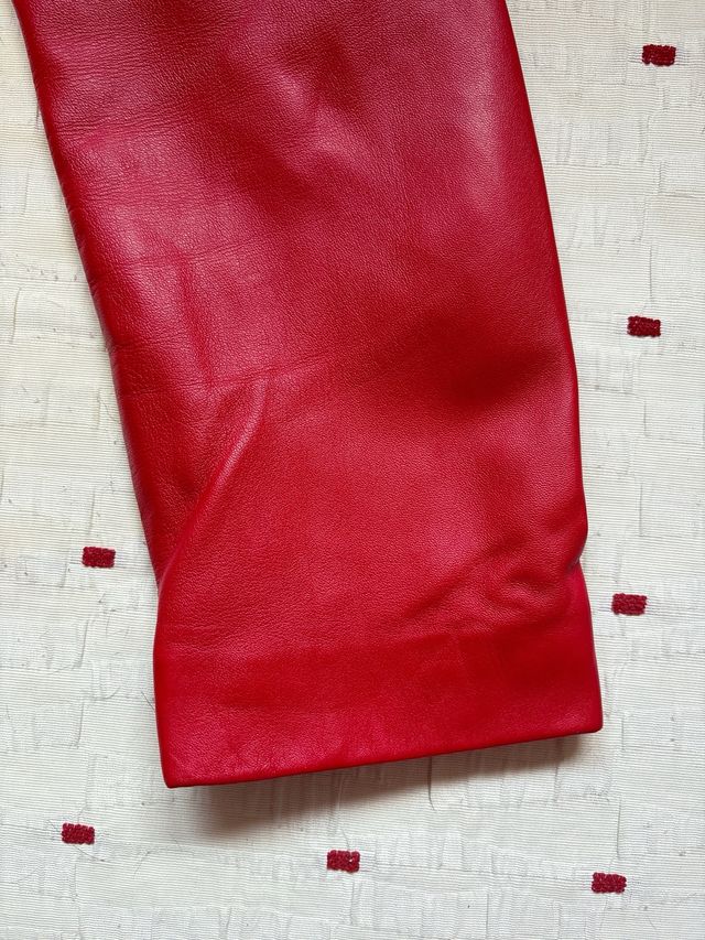 Giacca in pelle rossa