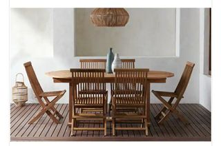 Conjunto mesa de madera jardín de segunda mano por 110 € en Salamanca