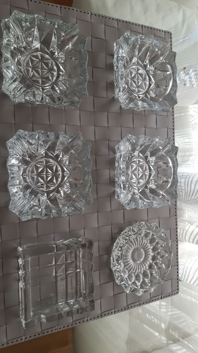 6 ceniceros de cristal nuevo sin estrenar