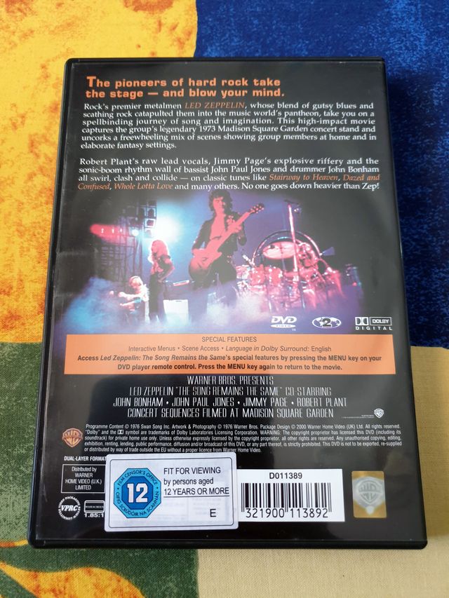 LED ZEPPELIN - The Song Remains the Same (DVD)
