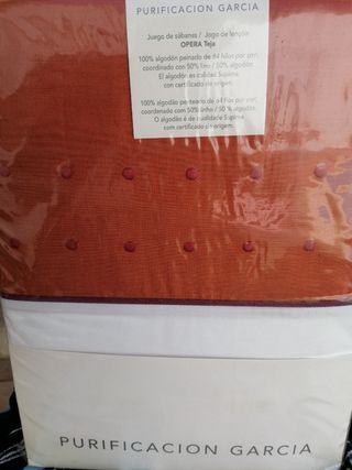 Juego sábanas Purificación García a estrenar de segunda mano por 78 EUR en  Madrid en WALLAPOP