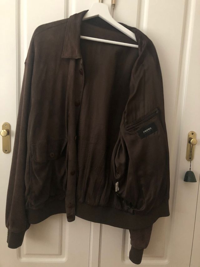 Giacca da uomo in pelle scamosciata marrone