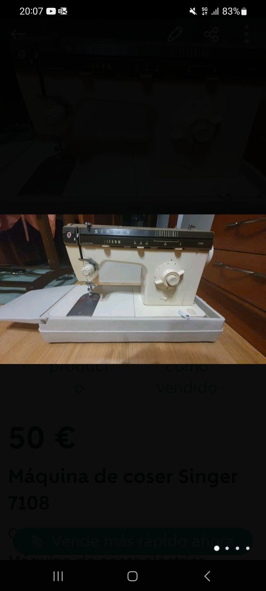 Máquina de coser marca Singer 7108