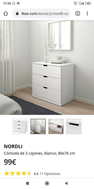 comoda nordli 3 cajones ikea segunda mano comoda nordli 3 cajones ikea segunda mano