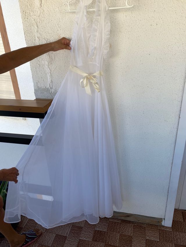 Camisón de novia doble capa