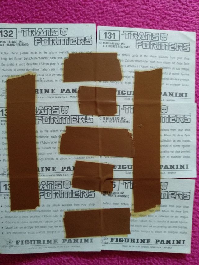 Cromos Transformers año 1986