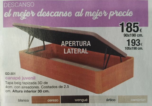 Canapé abatible gran capacidad y colchon