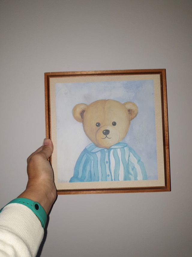 2 cuadros infantiles de pareja de ositos