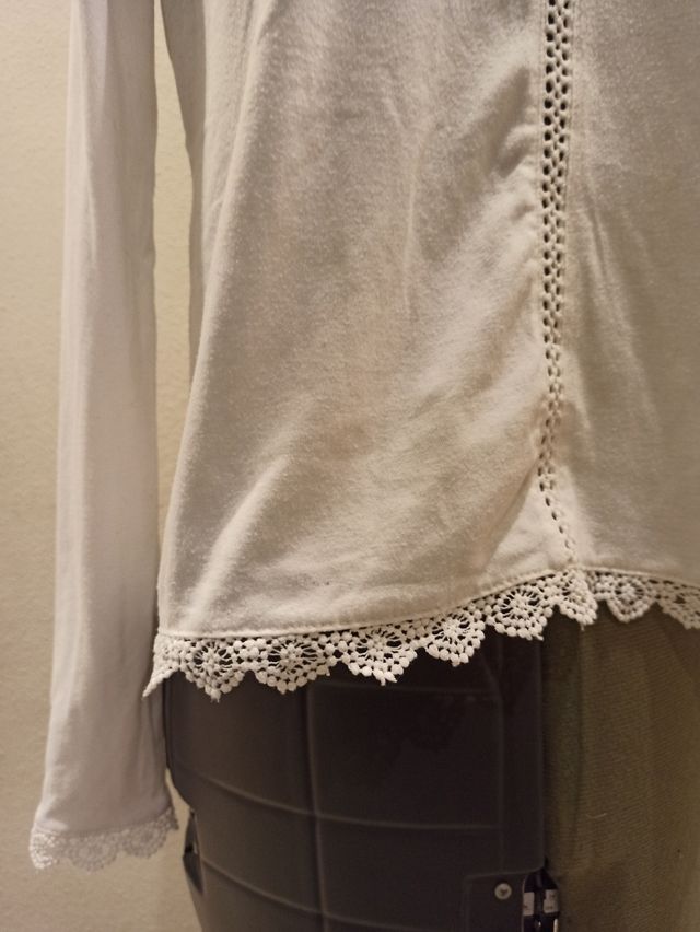 Camiseta algodón puntilla talla L