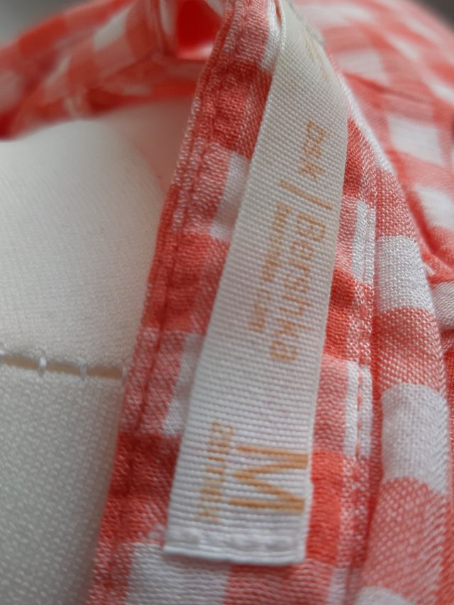 Crop top cuadritos vichy naranja