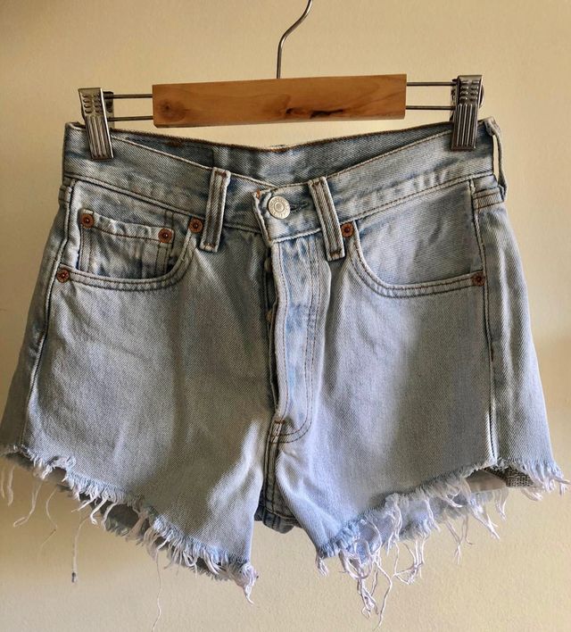 Shorts Levis's vintage azul claro talle alto
