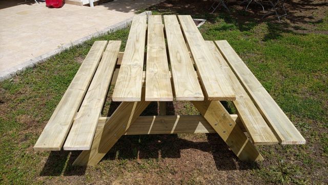 MESA DE PICNIC 180X154X73 cm MONTADA