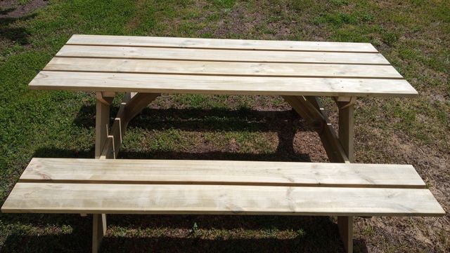 MESA DE PICNIC 180X154X73 cm MONTADA