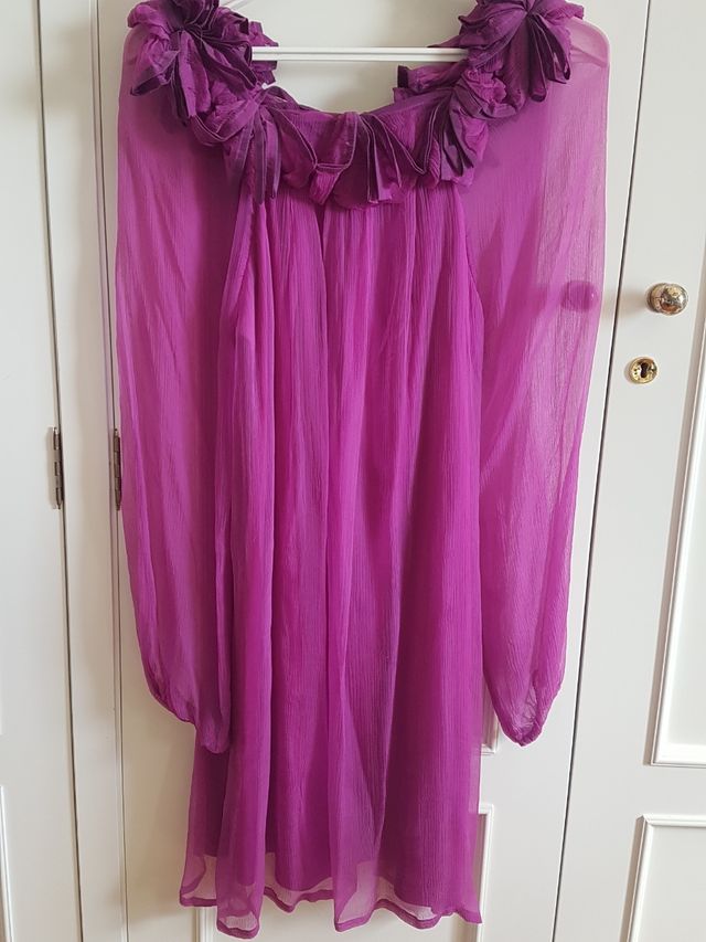 Vestido gasa buganvilla