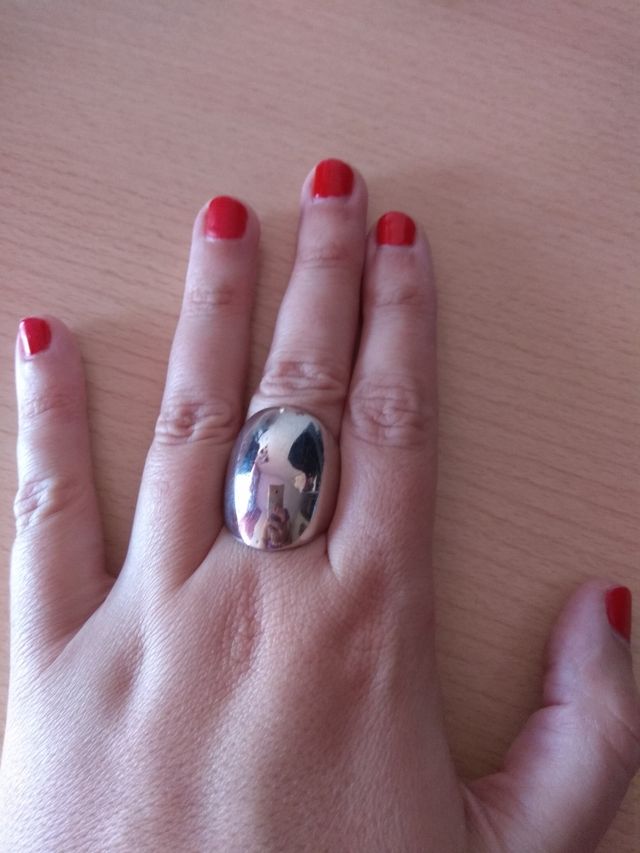Anillo grande plateado