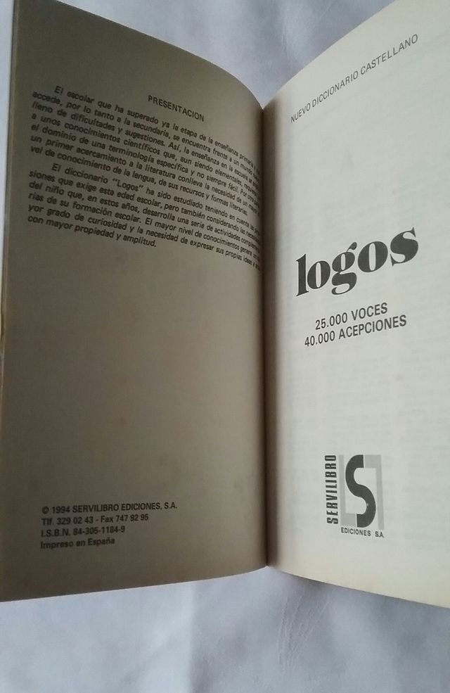 LOGOS. DICCIONARIO CASTELLANO.