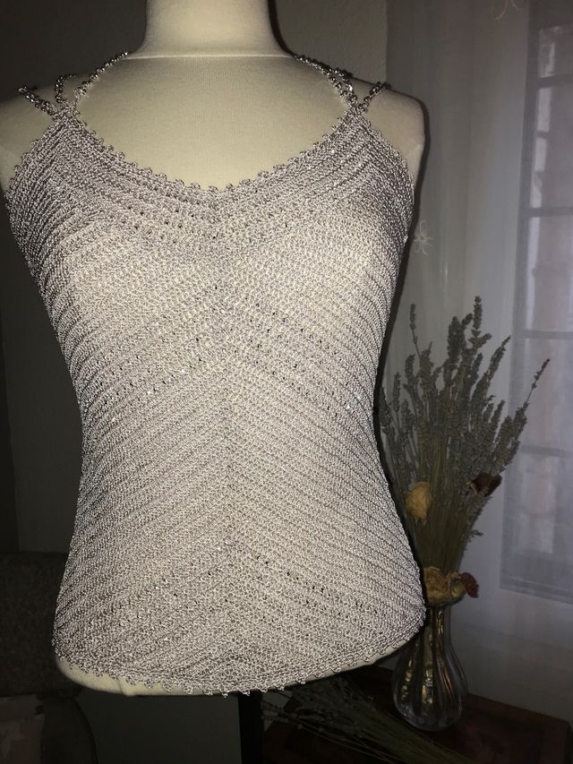 Top de perlé y pedreria S/M Nuevo