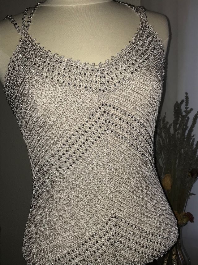 Top de perlé y pedreria S/M Nuevo