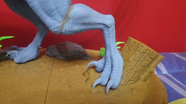 Blue Velociraptor Jurassic World 3D pintado a mano