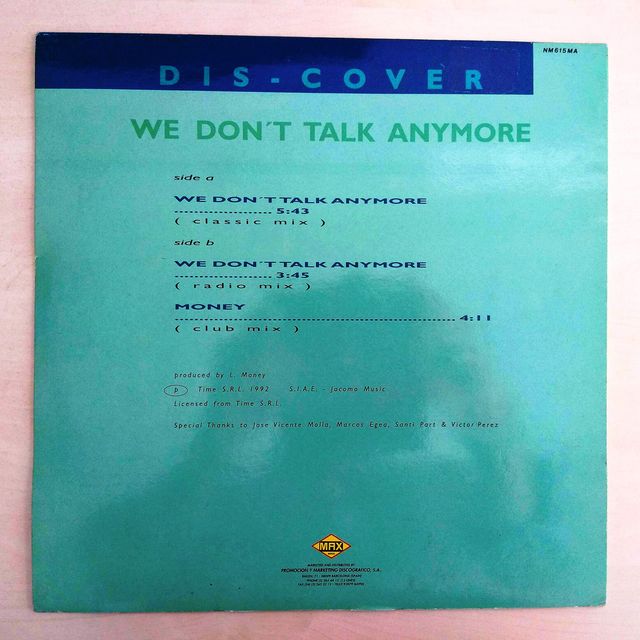 VINILO MAXI SINGLE DISCOVER - DON´T TALK ANYMORE