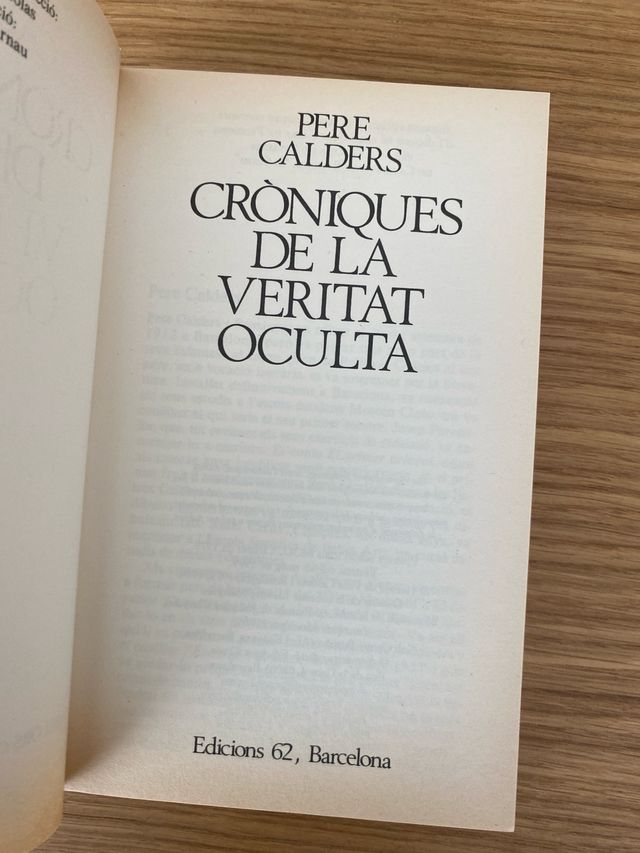 "Cròniques de la veritat oculta". Pere Calders