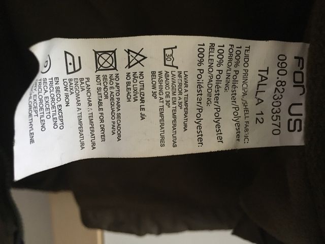 Cazadora entretiempo talla 12