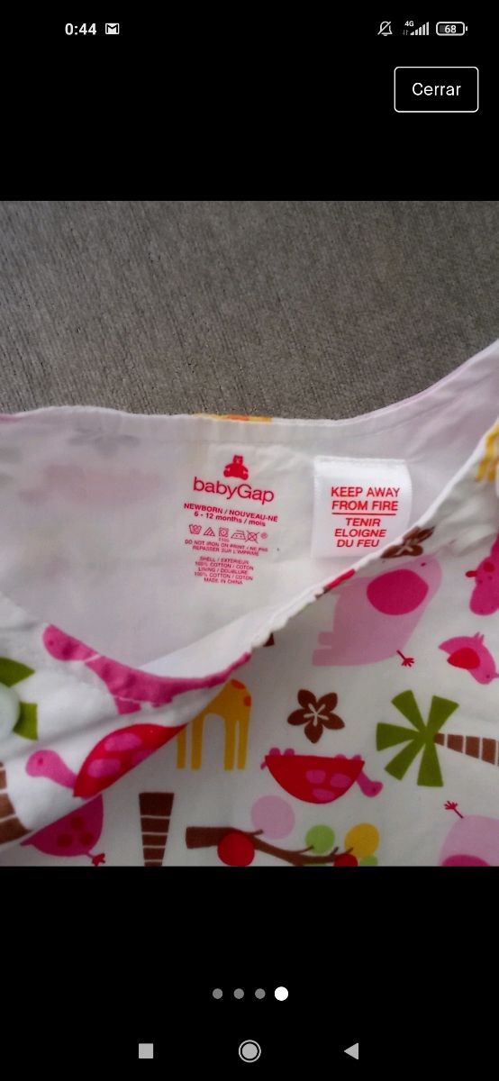 vestido bebé 6/12 meses BabyGap