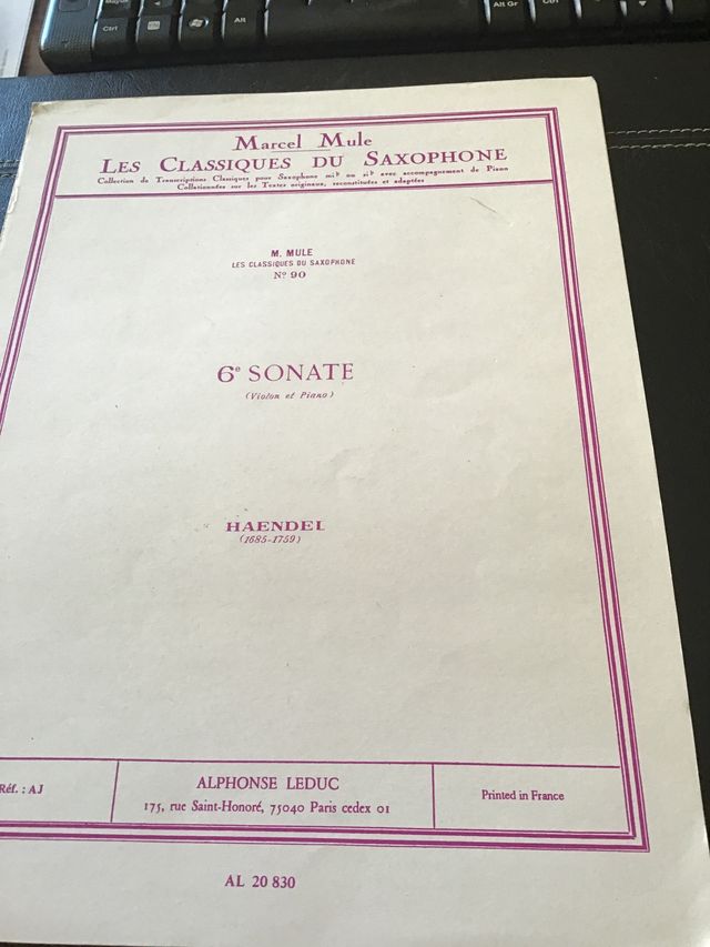 Sonata para saxo y piano Haendel