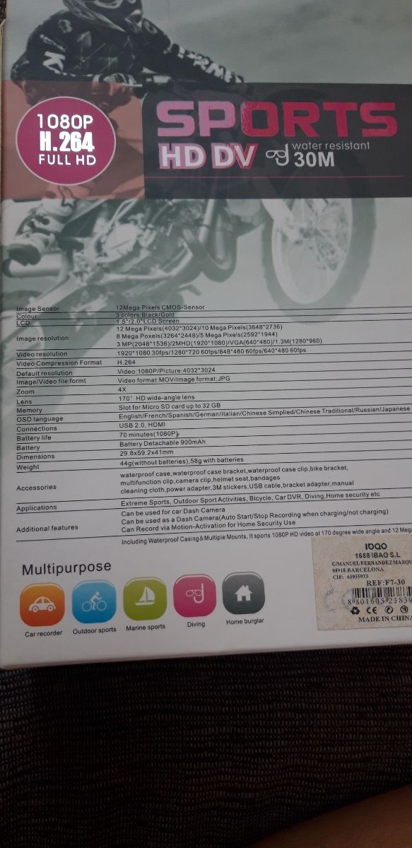 camara deportiva SPORT HD DV