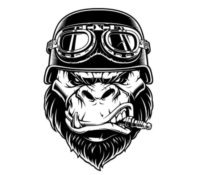 pegatina gorila enfadado 25cm alto