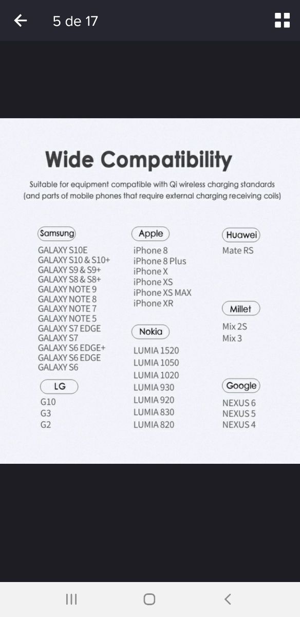 cargador de Samsung s6 s7 s8 s9