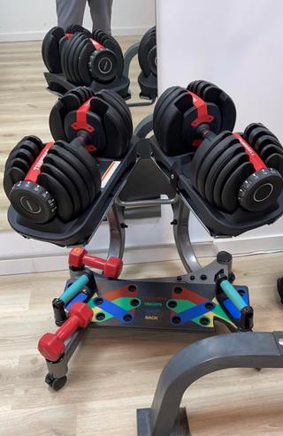 Mancuernas Ajustables con soporte Nuevas