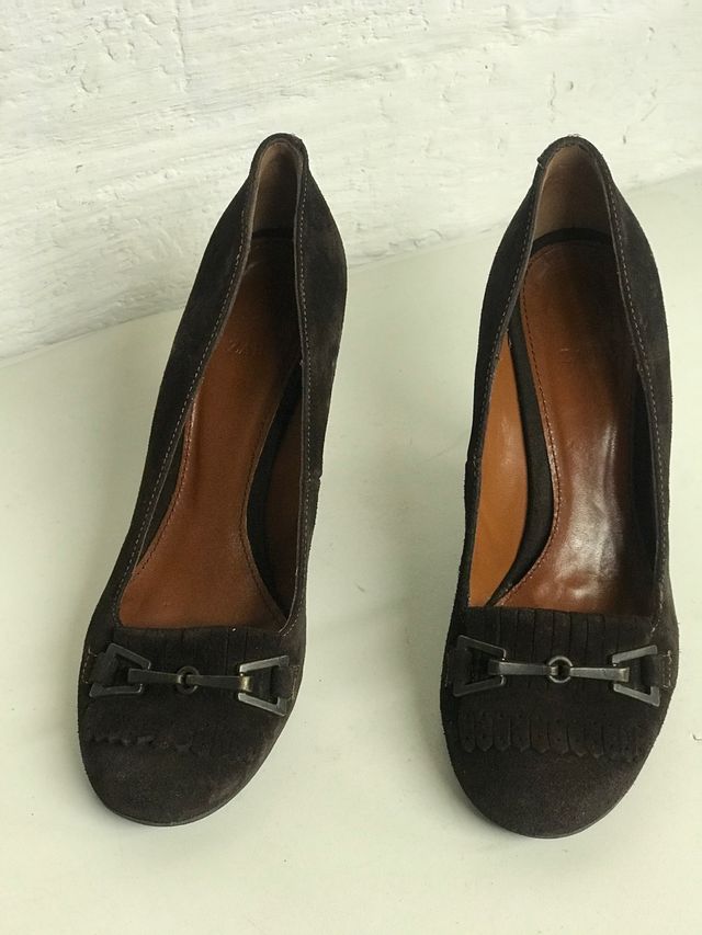 ZAPATOS NOBUK MARRÓN T. 38 zara