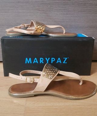 Sandalias marrones y doradas Marypaz de segunda mano por 3 EUR en Alcalá de  Henares en WALLAPOP