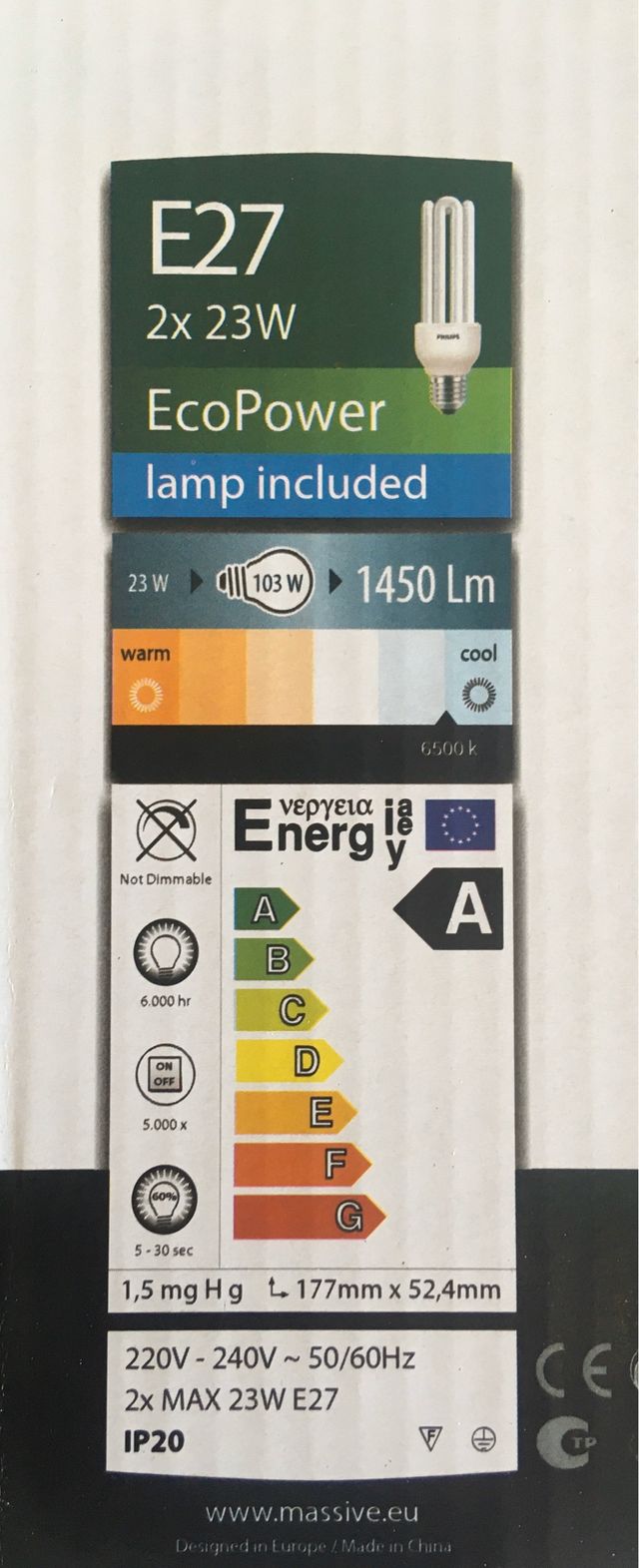 Plafón Philips Massive EcoPower Juno