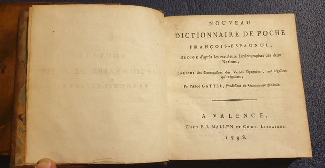 Antiguo diccionario Español - Frances Gattel 1798