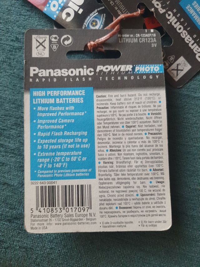 PILA PANASONIC POWER PHOTO CR123 3V !!