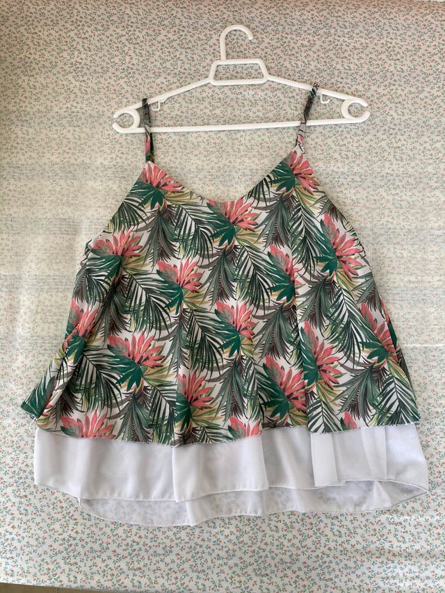 Top tirantes estampado