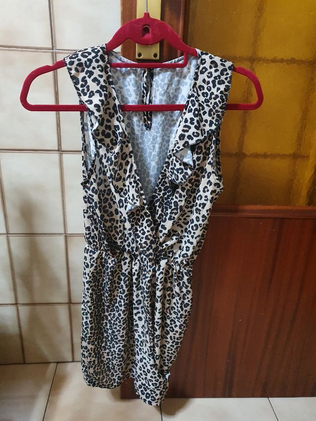 Mono estapamdo leopardo