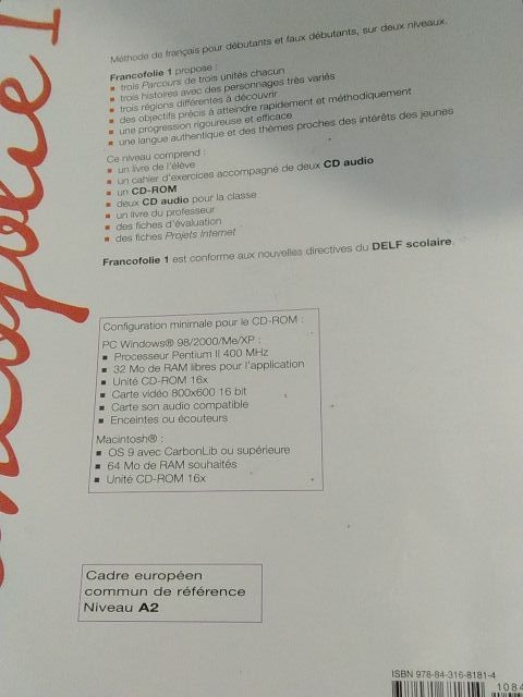 Libro Francés bachiller