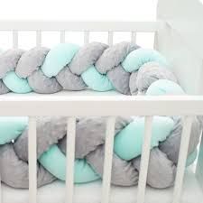 TRENZA Protectora cuna y cama de BELISIMA Gris.