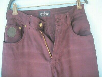 Trussardi Jeans, vaquero color berenjena talla 28