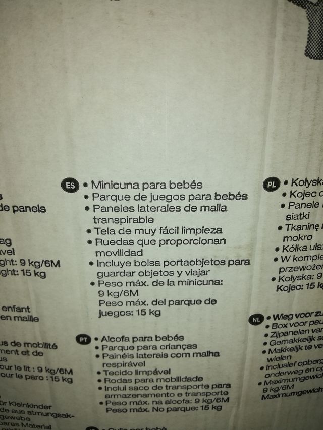lettino da viaggio, usato una sola volta