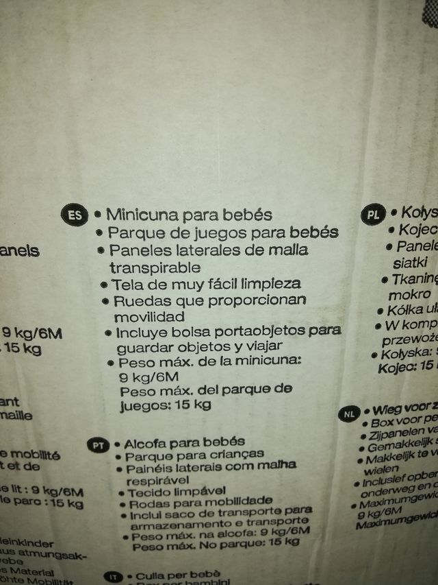 lettino da viaggio, usato una sola volta